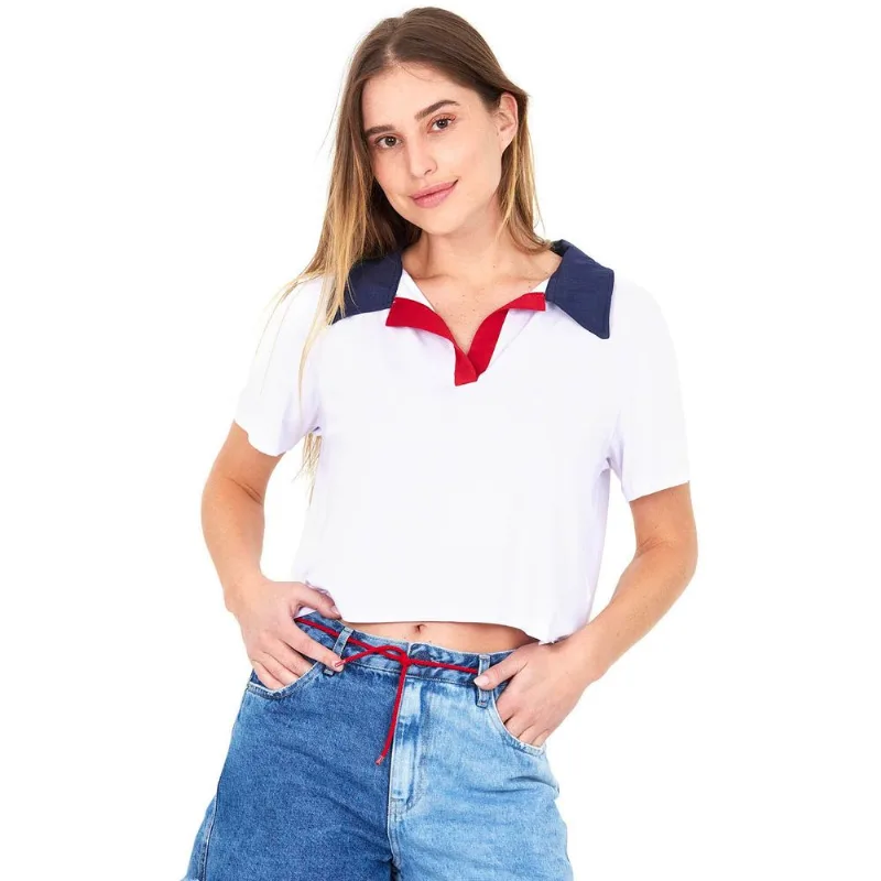 Blusa Polo Feminina Nautical Polo Wear Branco M