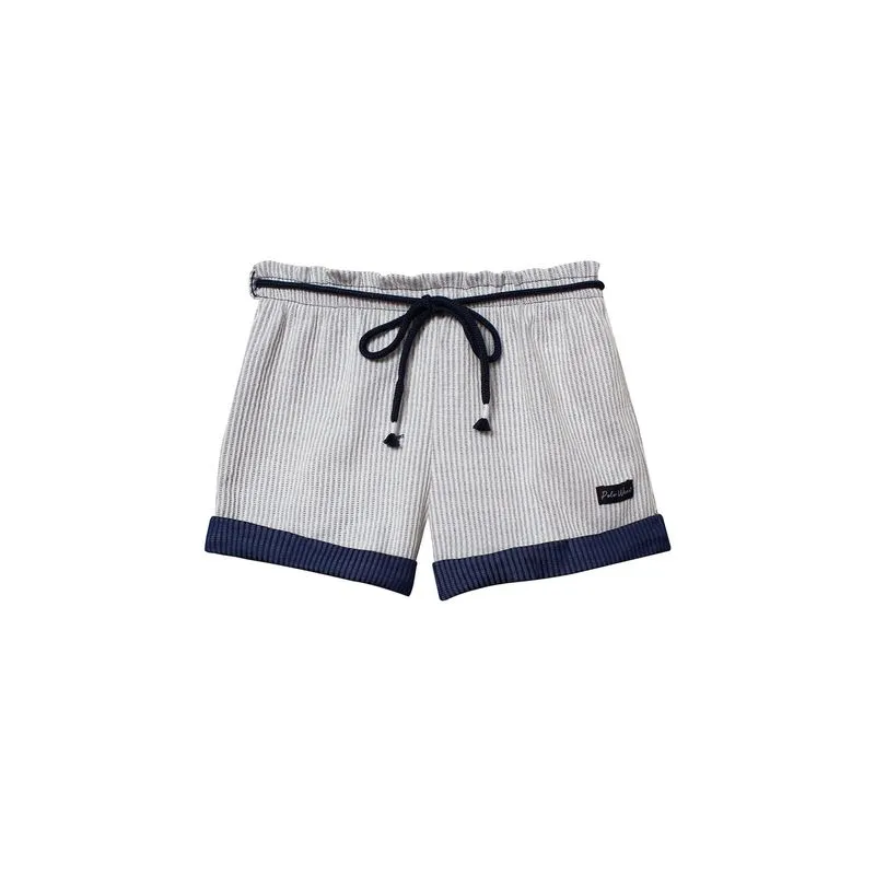 Short Feminino Infantil Happiness Polo Wear Azul Escuro