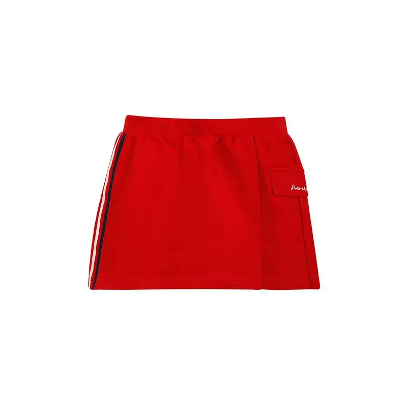 Short Saia Infantil Malha Nautical Polo Wear Vermelho Médio