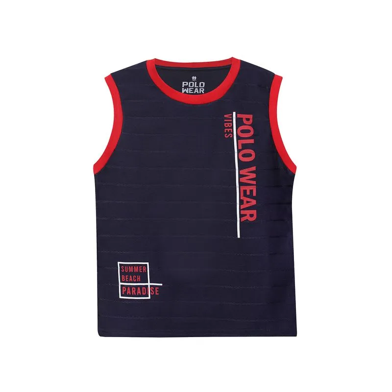 Regata Masculina Infantil Listrada Nautical Polo Wear Azul Escuro