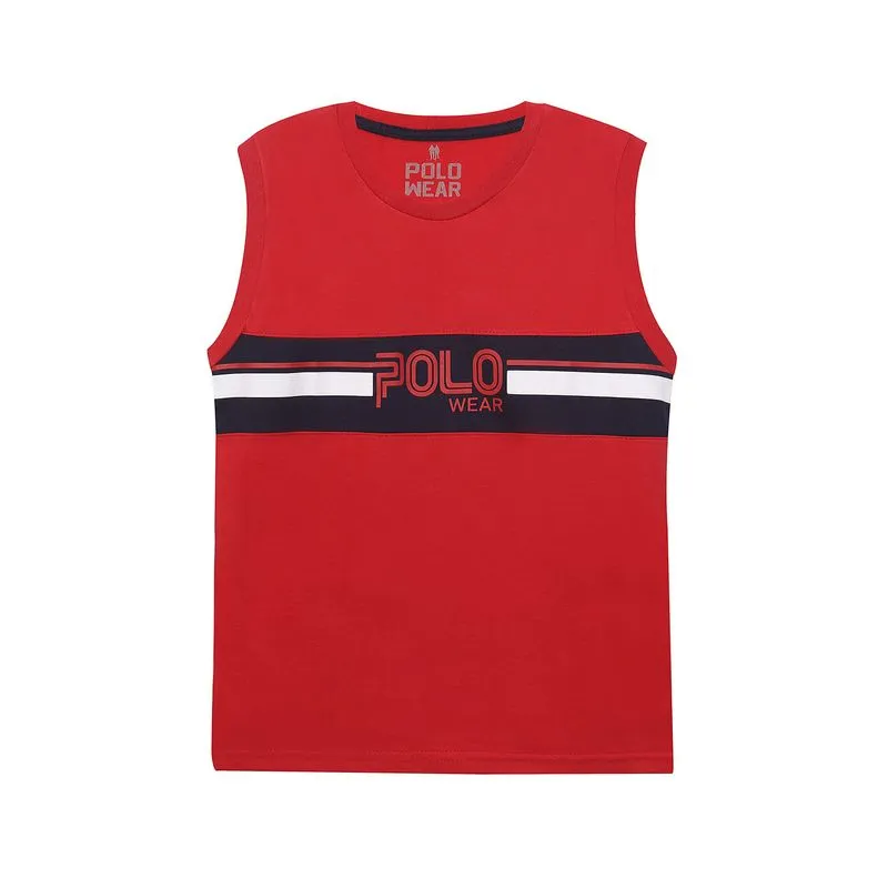 Regata Masculina Infantil Nautical Polo Wear Vermelho Escuro