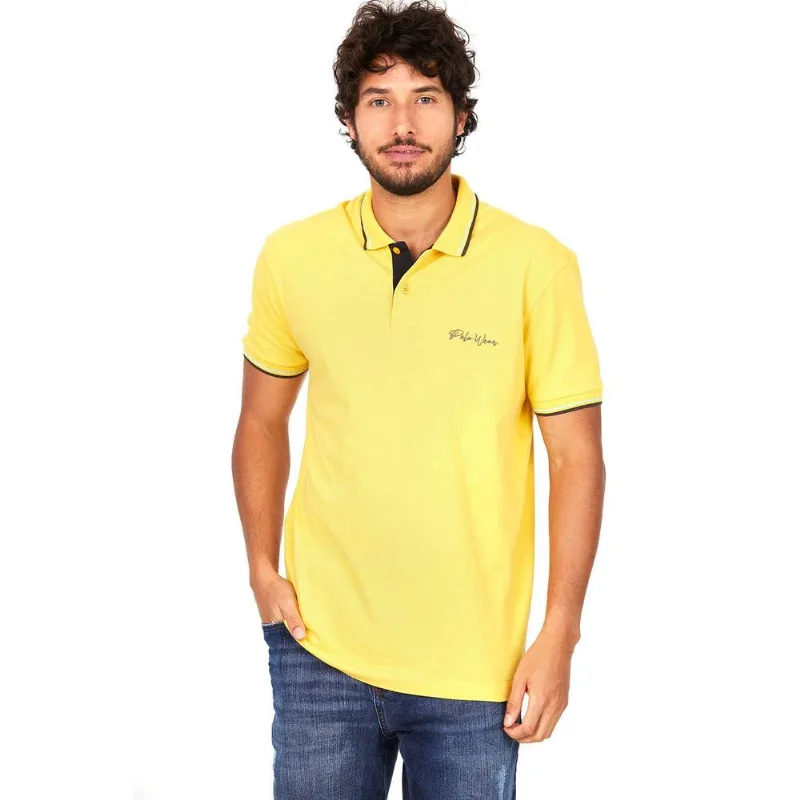 Polo Filete Masculina Polo Wear Amarelo Médio Marrom M