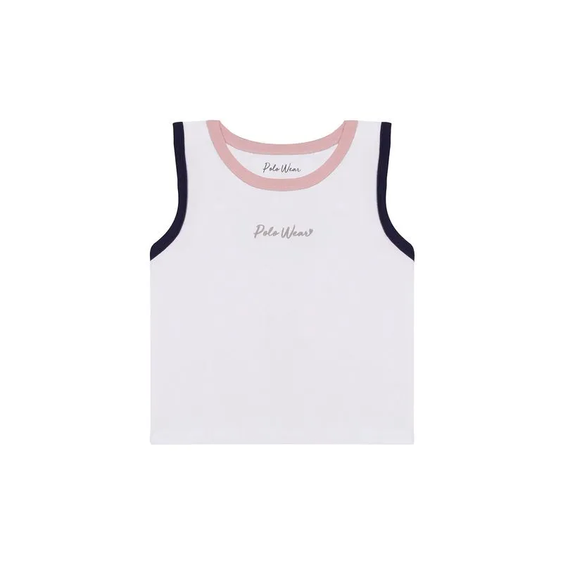 Regata Feminina Infantil Malha Cotton Polo Wear Branco