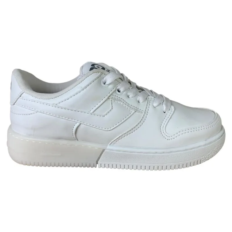 Tenis Casual Redikal Skate Sola de Borracha Em Napa Branco