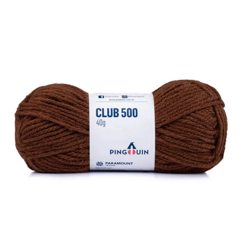 Lã Club 500 40 Gramas com 80 Metros - Pingouin - Tabaco 713