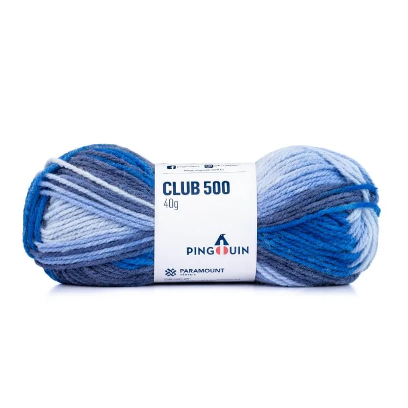 Lã Club 500 40 Gramas com 80 Metros - Pingouin - Ocean Mix 6306