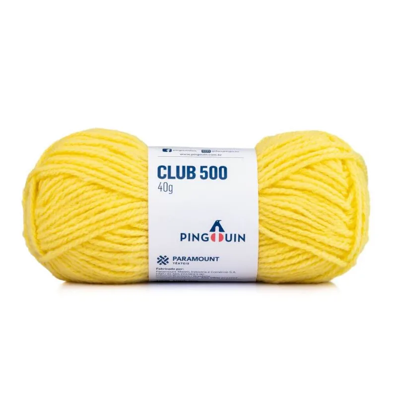 Lã Club 500 40 Gramas com 80 Metros - Pingouin - Amarelo Plus 1286