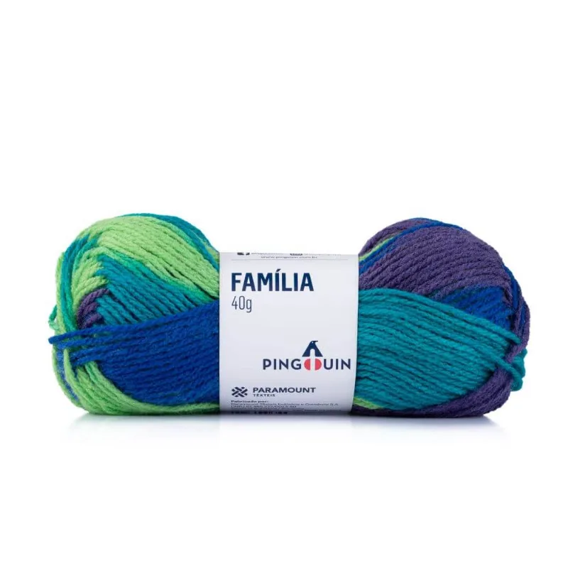 Kit 5 unidades Lã Família Cores 40 Gramas com 106 Metros - Pingouin - Veraneio Mix 9145