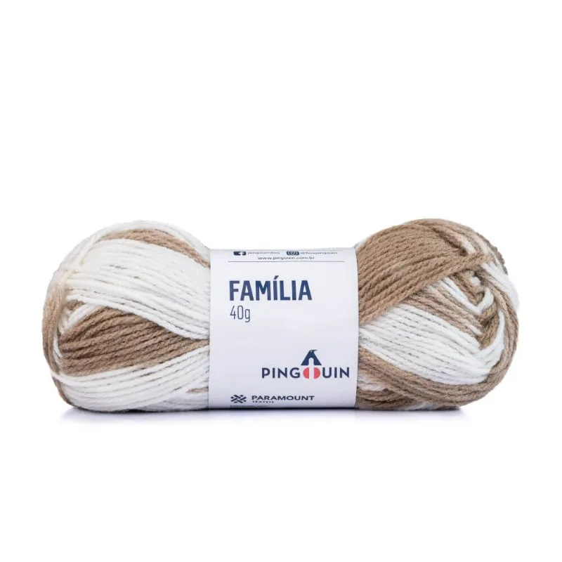 Kit 5 unidades Lã Família Cores 40 Gramas com 106 Metros - Pingouin - Nature Mix 9143