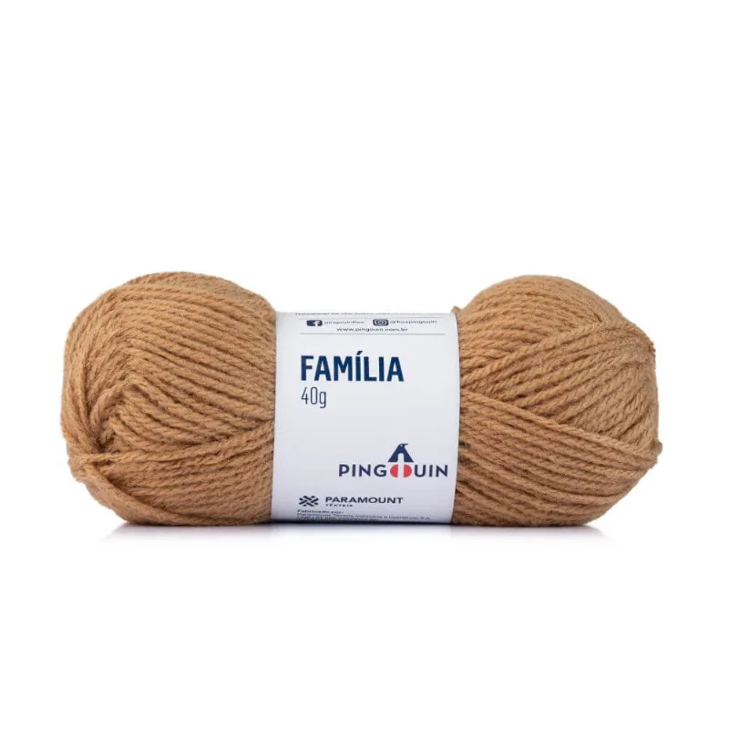Kit 5 unidades Lã Família 40 Gramas com 106 Metros - Pingouin - Granola 9756