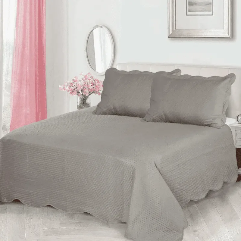 Kit Cobre Leito Matelassê Queen 230x250 Cm Cinza Granizo - Appel