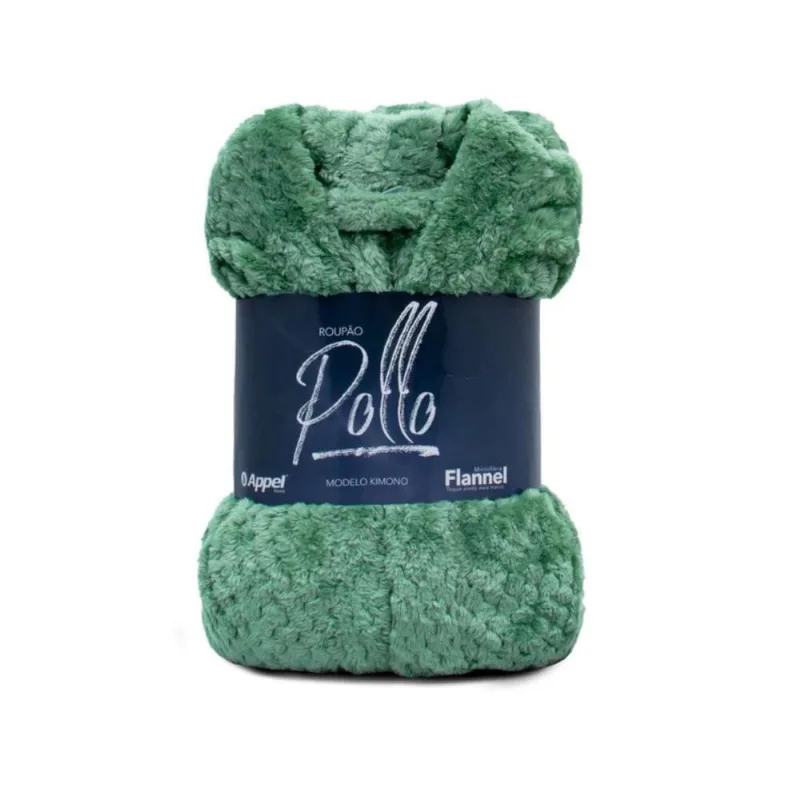 Roupão Microfibra Flannel Pollo Adulto - Verde Campestre - gg