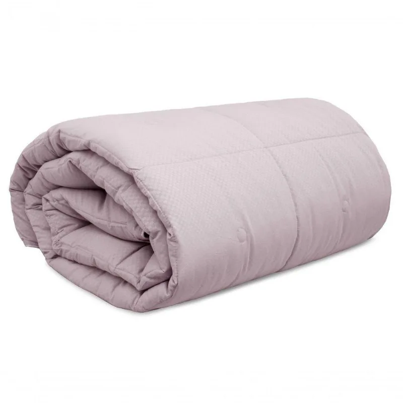 Edredom Diamond Toque De Plumas Dobby Appel Rosa Soft - Solteiro