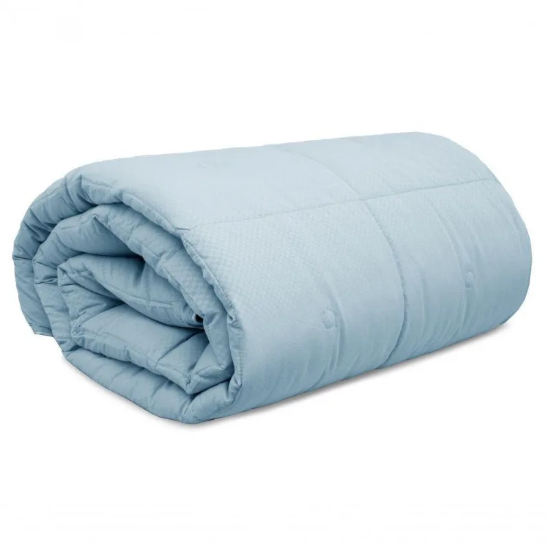Edredom Diamond Toque De Plumas Dobby Appel Azul Denim - Casal