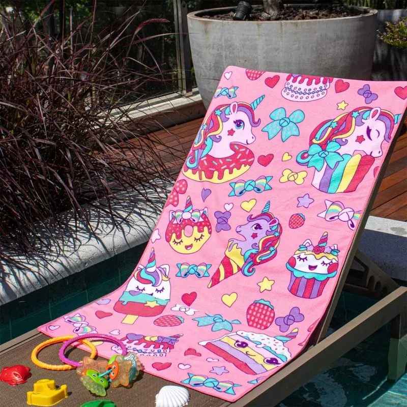 Toalha De Praia Veraneio Kids Estampada Unicórnio Appel Home