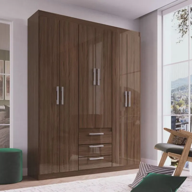 Guarda Roupa Casal 6 Portas 3 Gavetas Basic Decibal