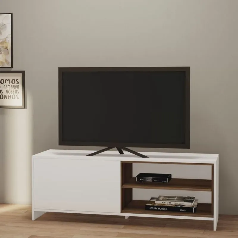 Rack para TV até 65 Polegadas 1 Porta 2 Nichos 130cm Carmelo Estilare