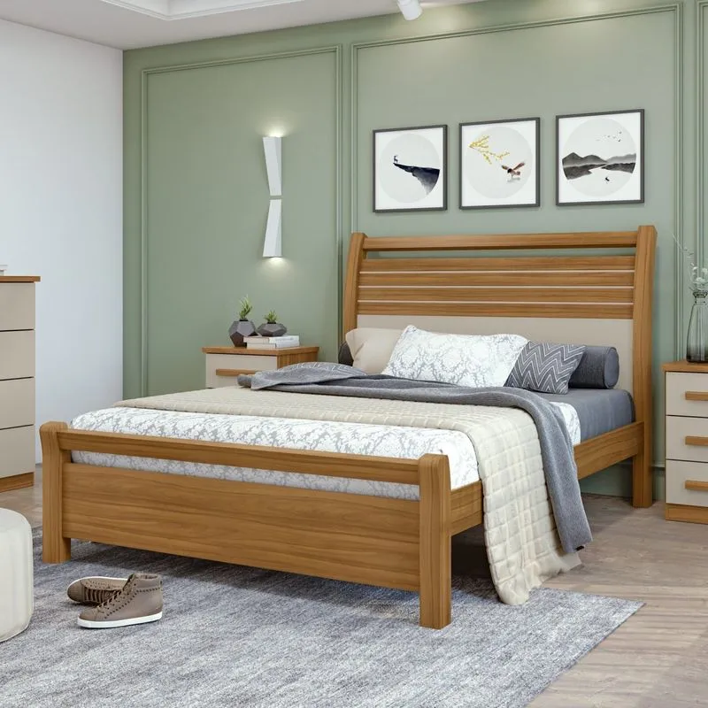 Cama Casal 140cm Speciale Móveis Lopas Rovere Naturale/off White