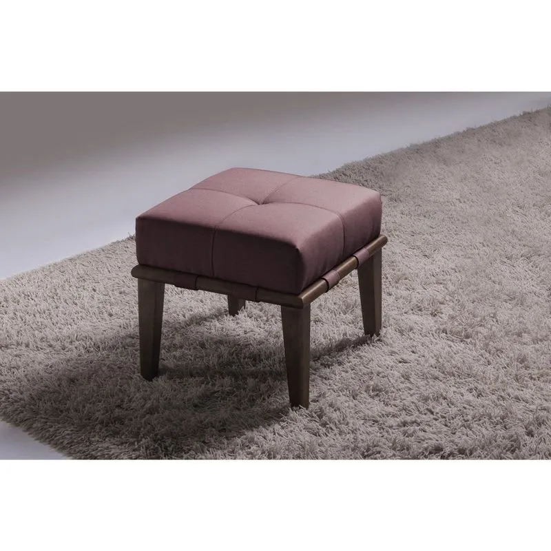 Puff 45cm Pés Imbuia Livia Rosa Rosa