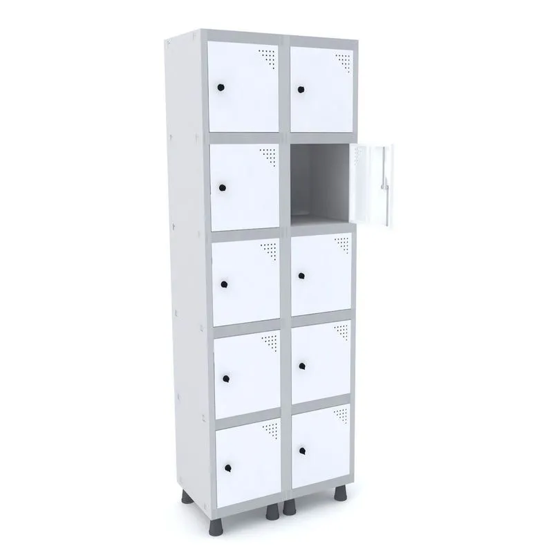 Armário Guarda Volume Locker Roupeiro 10 Portas Aço Grp 502/10 Pandin Móveis