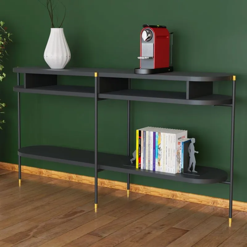 Aparador 2 Nichos Blum Gold Carmo Móveis Preto