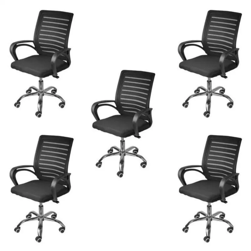 Kit 5 Cadeiras De Escritório Com Rodízios Office Viena 3324 Or Design