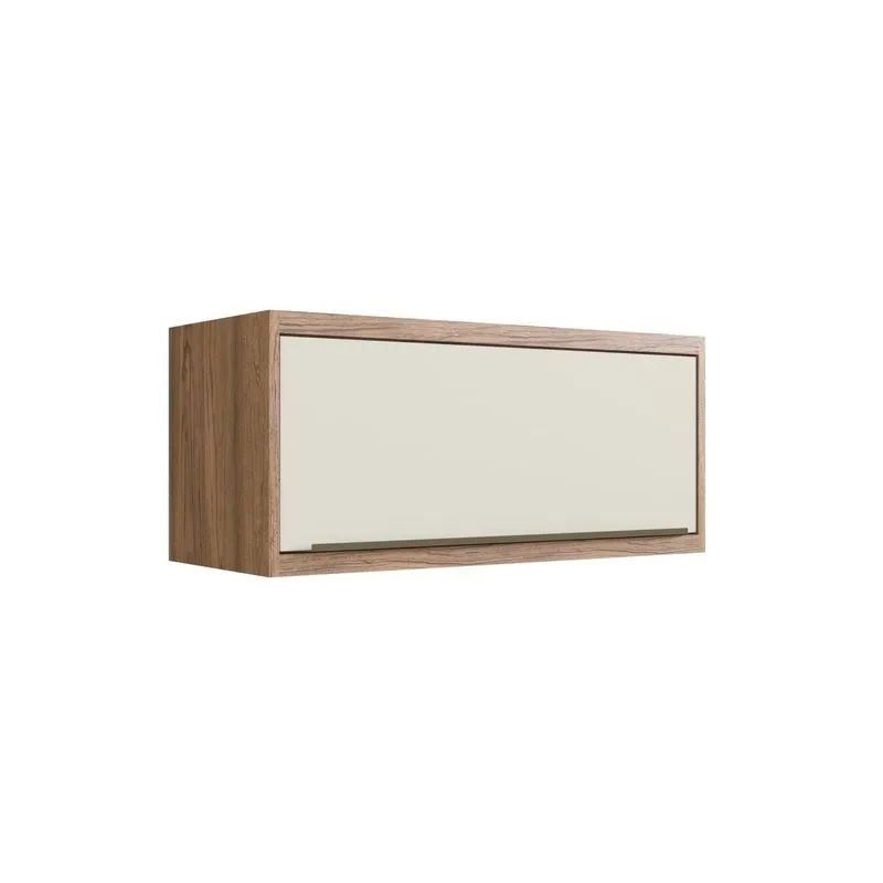 Armário Aéreo Para Cozinha 80cm 1 Porta Viena Herval Louro Freijó/argila