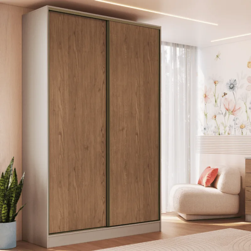Guarda Roupa Modulado 2 Portas de Correr 2 Gavetas Requinte 100% MDF Duna/Macadâmia Duna/Macadâmia