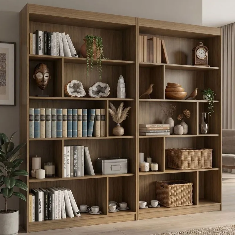 Conjunto 2 Estantes Para Livros Home Office 240cm Espresso Móveis