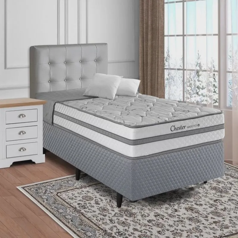 Cama Box Solteiro Molas Maxspring 88x188x24cm Chester Herval