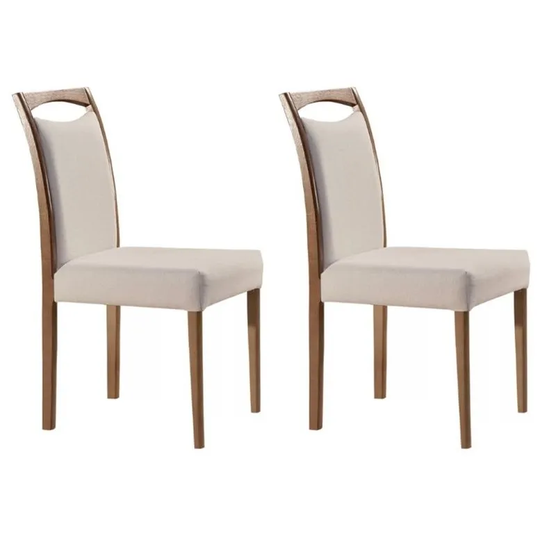 Conjunto 2 Cadeiras Madeira Maciça Safira Mobilare Imbuia Natural/marrom Claro