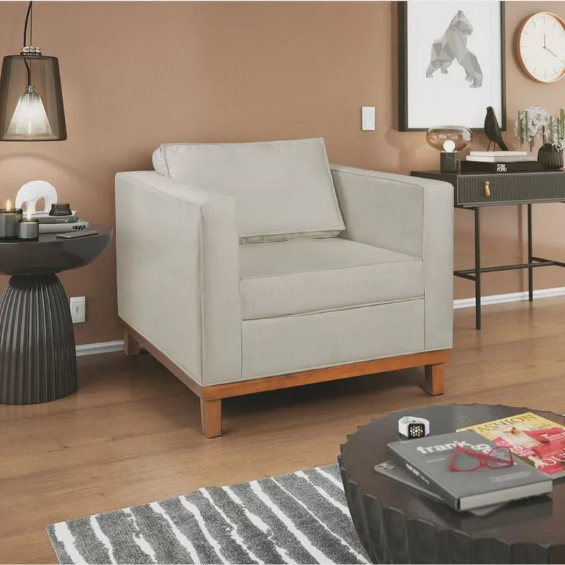 Poltrona Decorativa Linho Esper