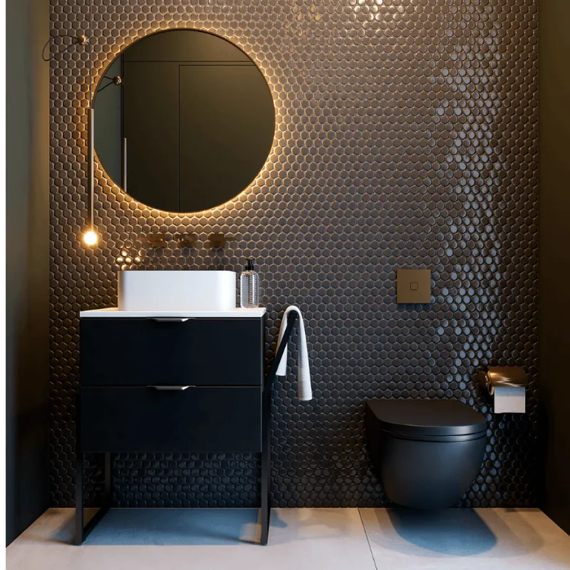 Gabinete Design Artemobili Preto/Branco Preto/Branco