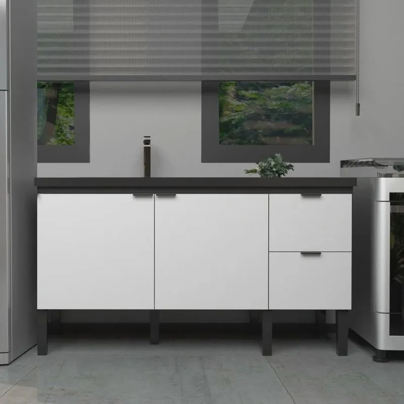 Balcão de Cozinha para Pia 150cm 3 Portas 2 Gavetas