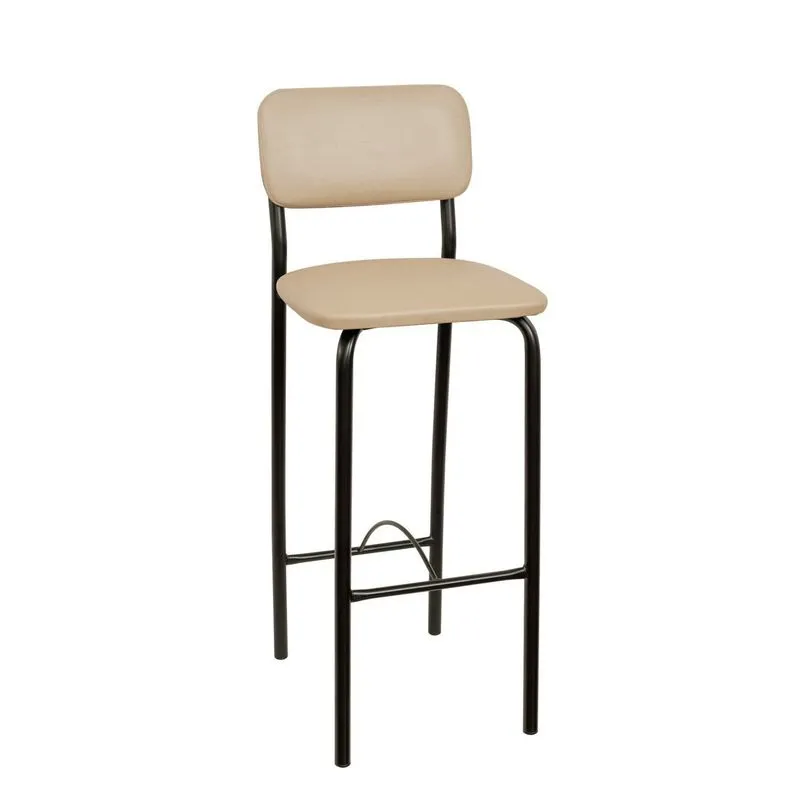 Banqueta B360 Compoarte Preto/bege Metalizado