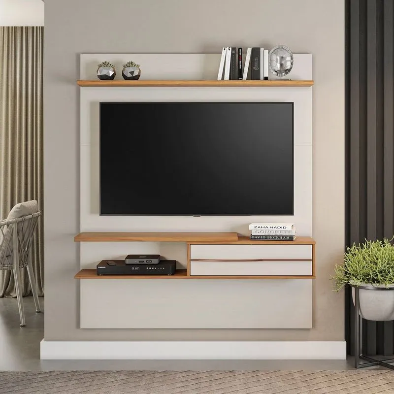 Painel Ara Tv De Até 55 Polegadas Nt 1155 Notável Móveis Off White/freijó Trend