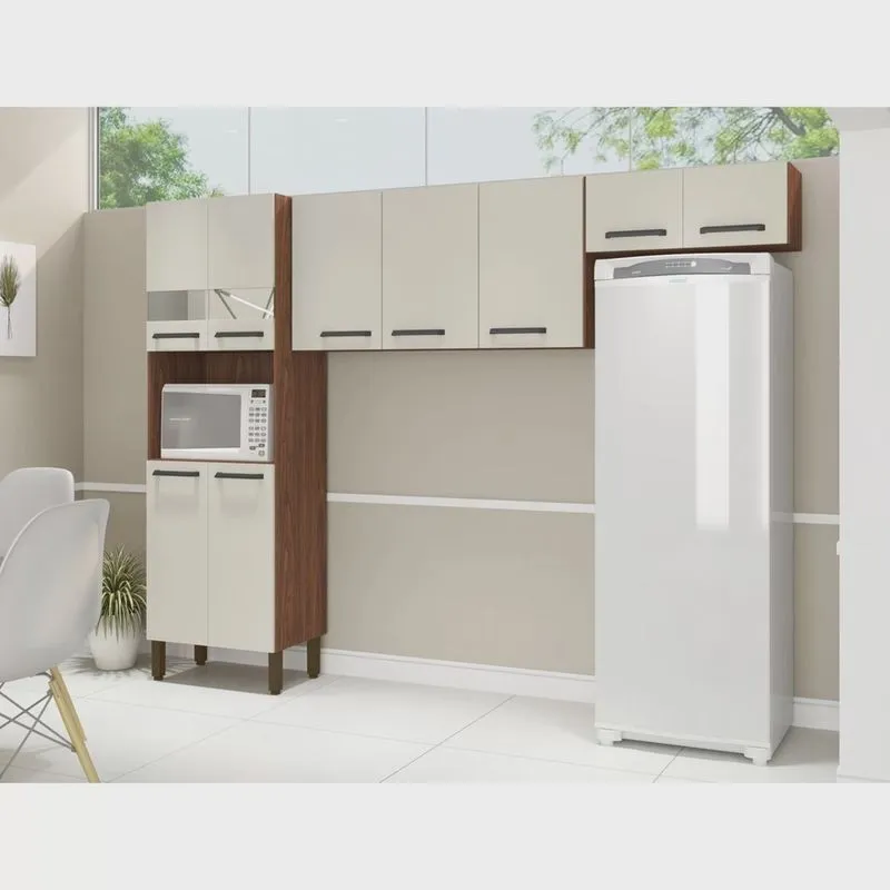 Cozinha Compacta 2 Peças Torre Quente 4 Portas sem Balcão 4 Portas Versalhes