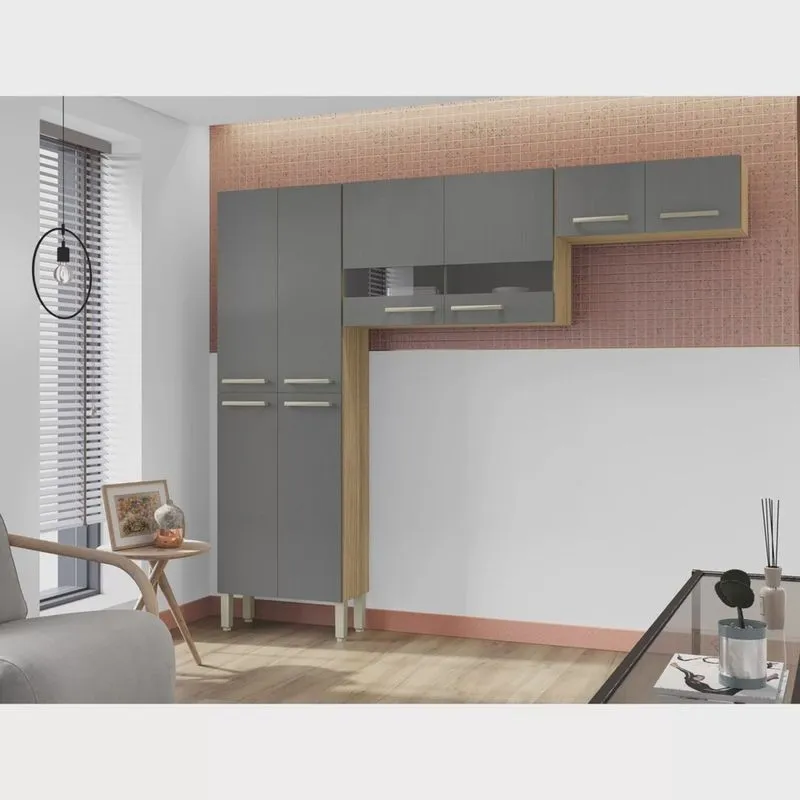 Cozinha Compacta 2 Peças Armário 4 Portas sem Balcão 4 Portas Nala