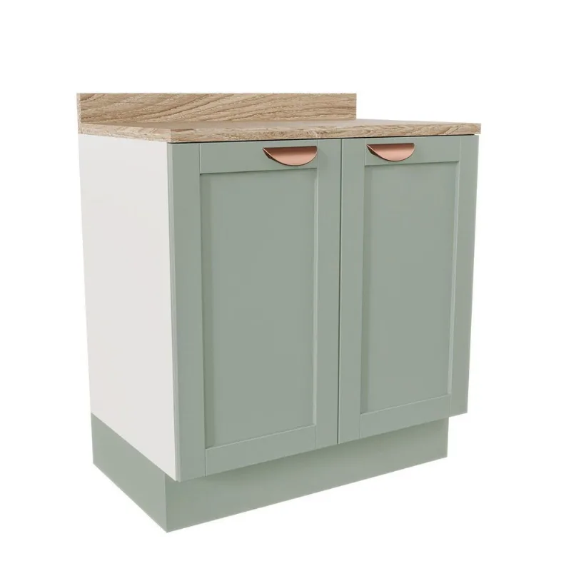 Balcão Planejado 2 Portas 80cm Arizona CabeCasa MadeiraOriginals Branco/Menta