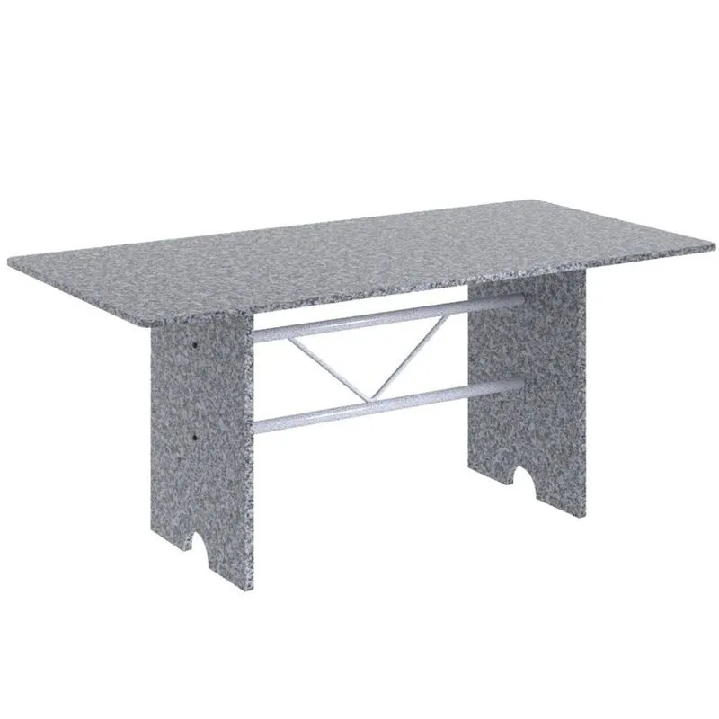 Mesa Para Cozinha 180x75cm Tampo Granito Soma Móveis Martelado Pérola/ocre