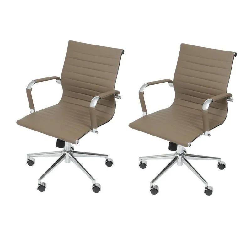 Kit 2 Cadeiras Para Escritório Diretor Esteirinha Com Relax 3301 Or Design Fendi