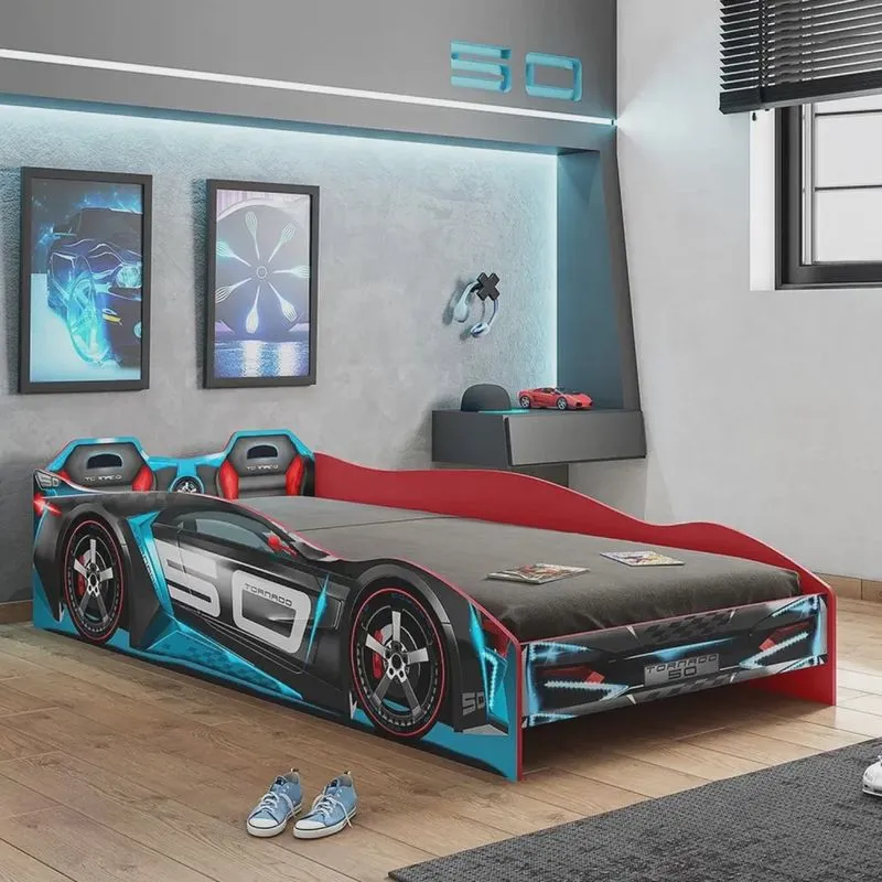 Cama Infantil Carro Tornado com LED Fun