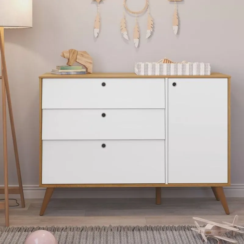 Cômoda Infantil 1 Porta 3 Gavetas Gold Retrô Matic Móveis