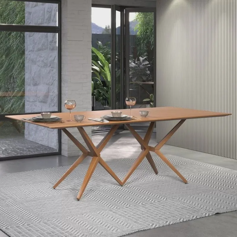 Mesa de Jantar Madeira Maciça Retangular 2,20m Eva
