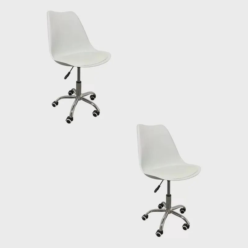 Kit 2 Cadeiras Escritório Secretaria Decorativa Eames Chicago