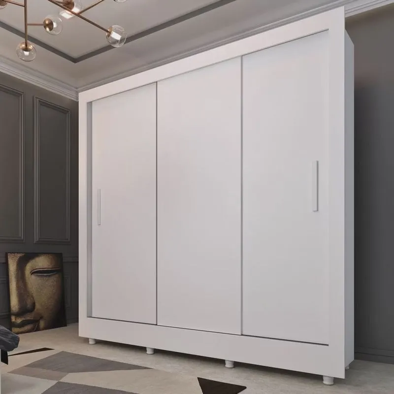 Guarda Roupa Casal 3 Portas 4 Gavetas com 8 Pés Taifa 190cm Espresso Móveis