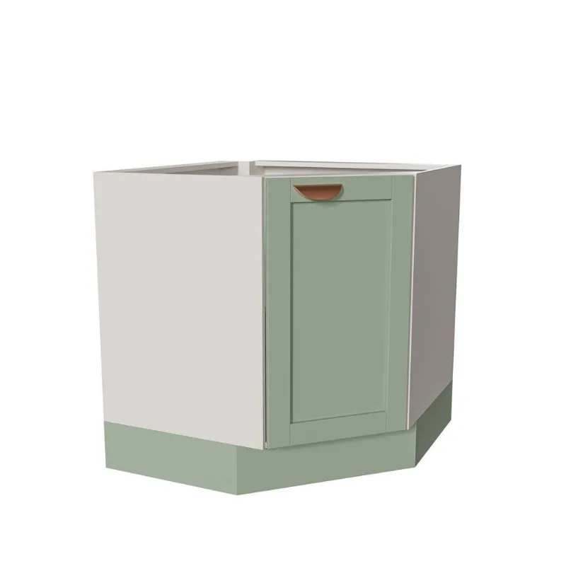 Balcão de Canto Oblíquo Planejado sem Tampo Arizona CabeCasa MadeiraOriginals Verde/Branco/Menta Branco/Menta