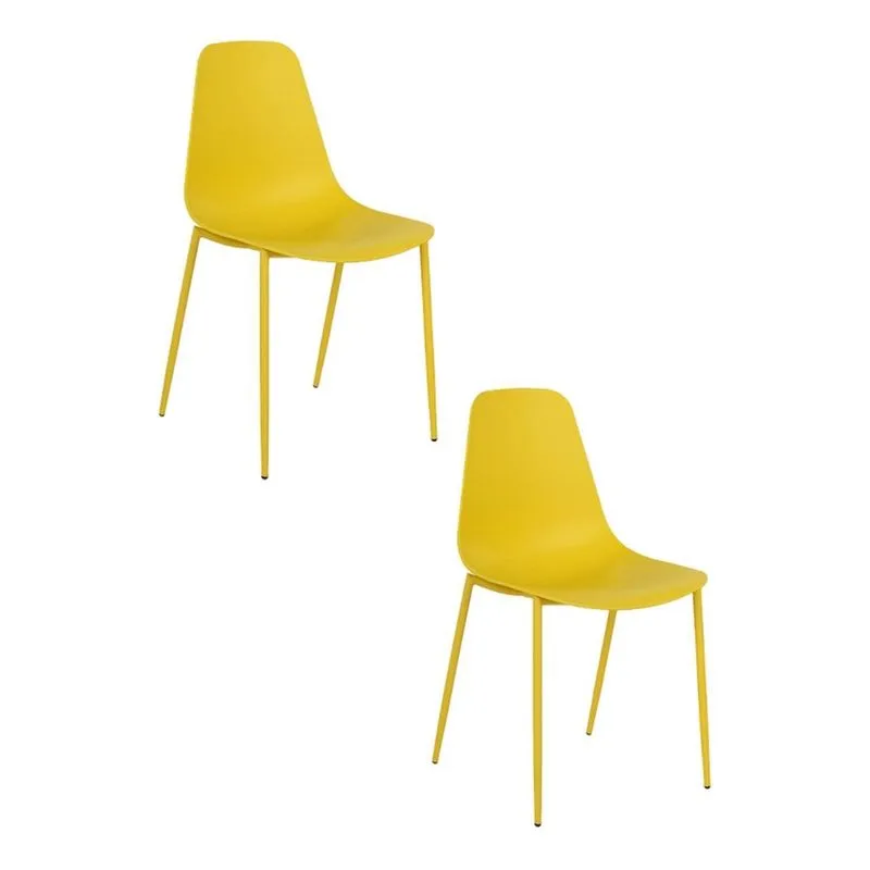 Kit 2 Cadeiras Polipropileno Miami Amarelo Amarelo