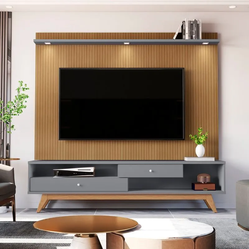 Estante Home Theater Para Tv Até 75 Polegadas Com Led Home 5232 Jb Bechara Elmo/ônix
