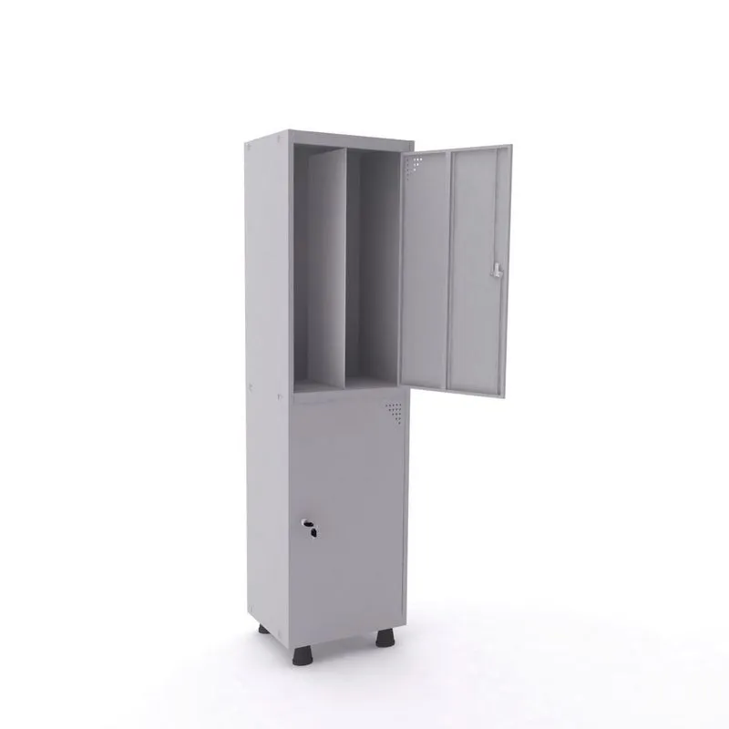 Armário Guarda Volume Locker Roupeiro 2 Portas Aço 50cmx193cm Pandin Móveis Cinza